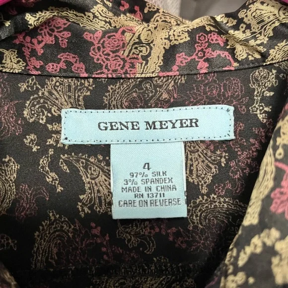 Gene Meyer Silk Blouse Paisley 4 - Picture 3 of 3